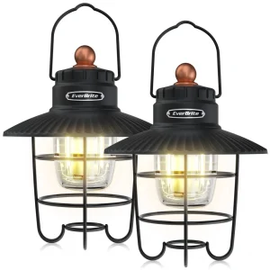 EverBrite 550LM LED Camping Lantern 2PC USB C Rechargeable Lantern 3 Light Modes