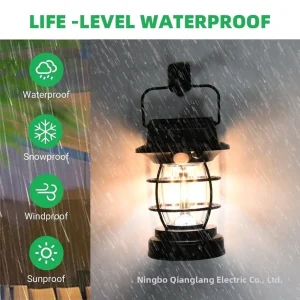 Rechargeable Solar Lantern with 16 Plus 4 LED Beads for Camping and Outdoor Use